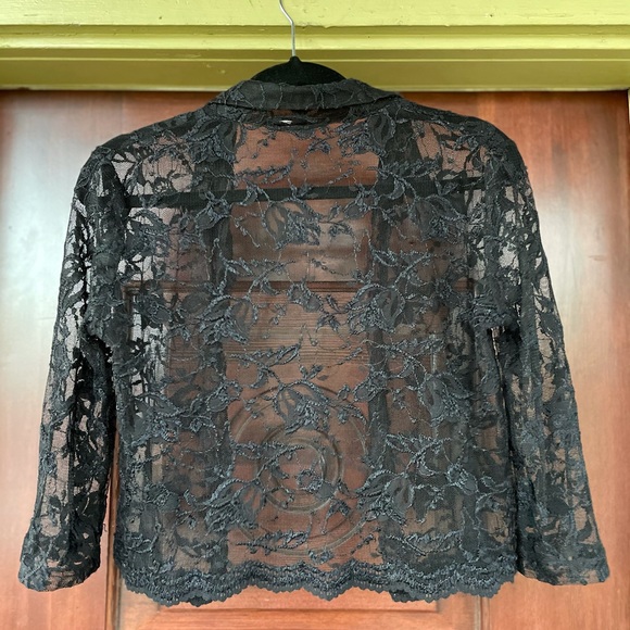 Vintage Black Lace Blouse Top - Picture 3 of 5